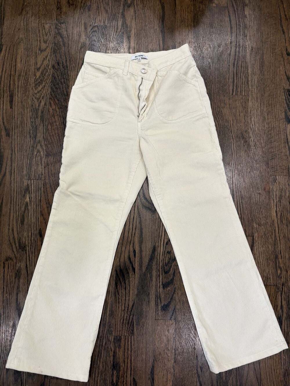 RE/DONE Women's Cream Corduroy Pants Size 26